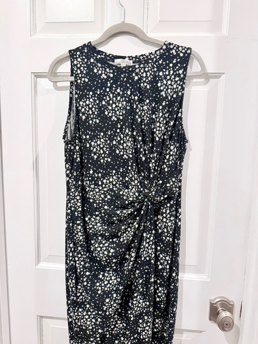 Floral Black & White Sleeveless Midi Dress  Size  XL - Picture 7 of 10